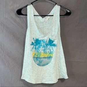 Gray palm tree tank top